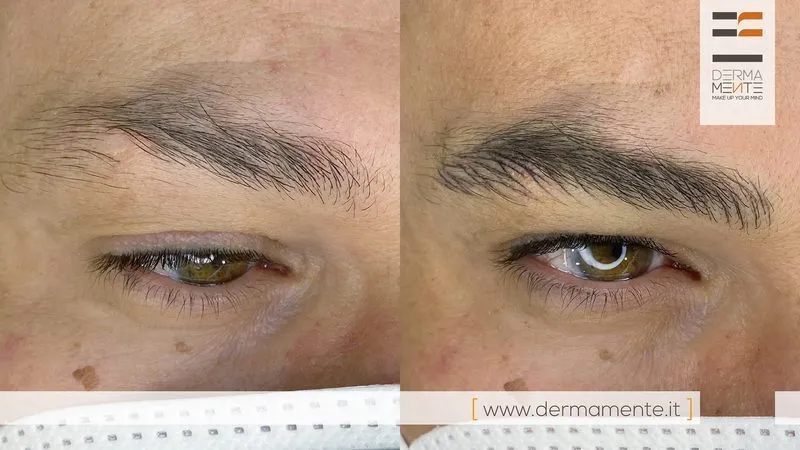 Dermopigmentazione sopracciglia Roma - microblading prima e dopo