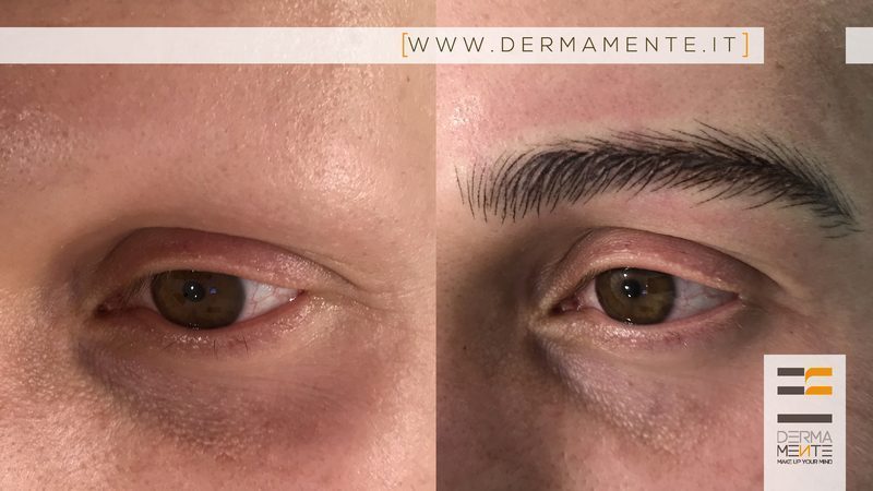 Microblading sopracciglia prima e dopo Roma