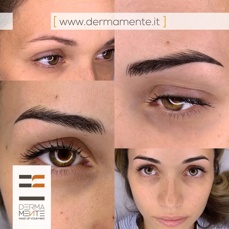 Trucco semipermanente sopracciglia Roma prima e dopo - risultato naturale